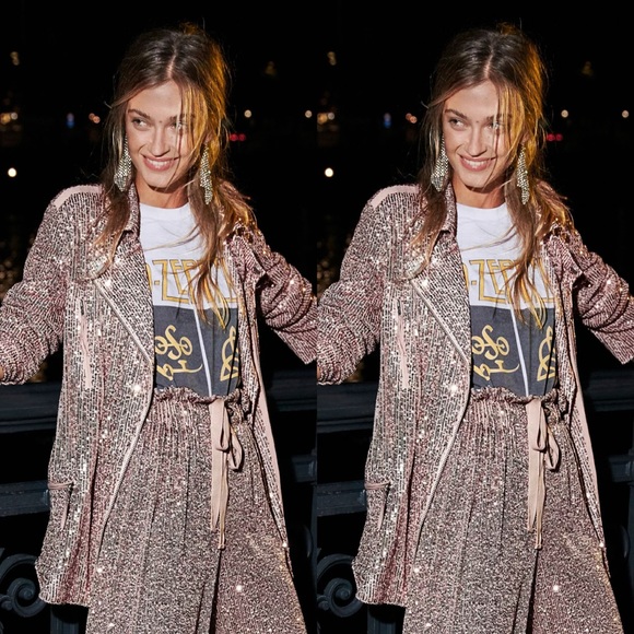 Free People Jackets & Blazers - Free People Midnight Message Moto Jacket